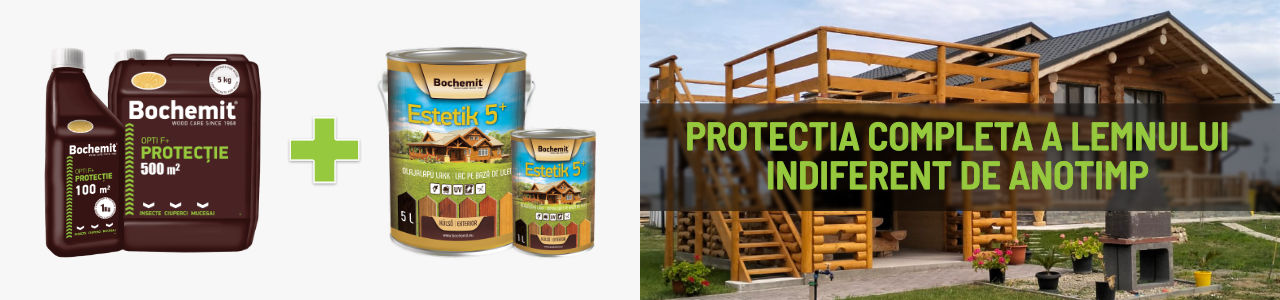 Lazura lemn Bochemit Estetik Clasic 5L, mahon, protectie UV tratamente lemn